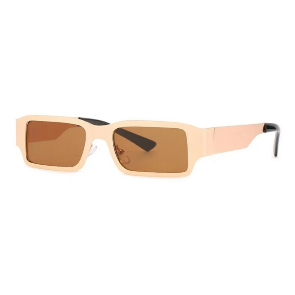 Rectangular Sunglasses with Brown Lenses